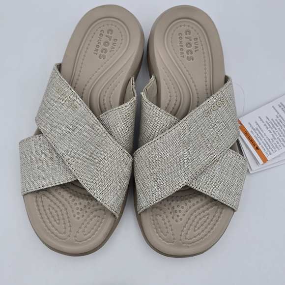 NWT Crocs Capri Shimmer XBand Slide Sandals,  Women's Size 4 - Picture 11 of 16